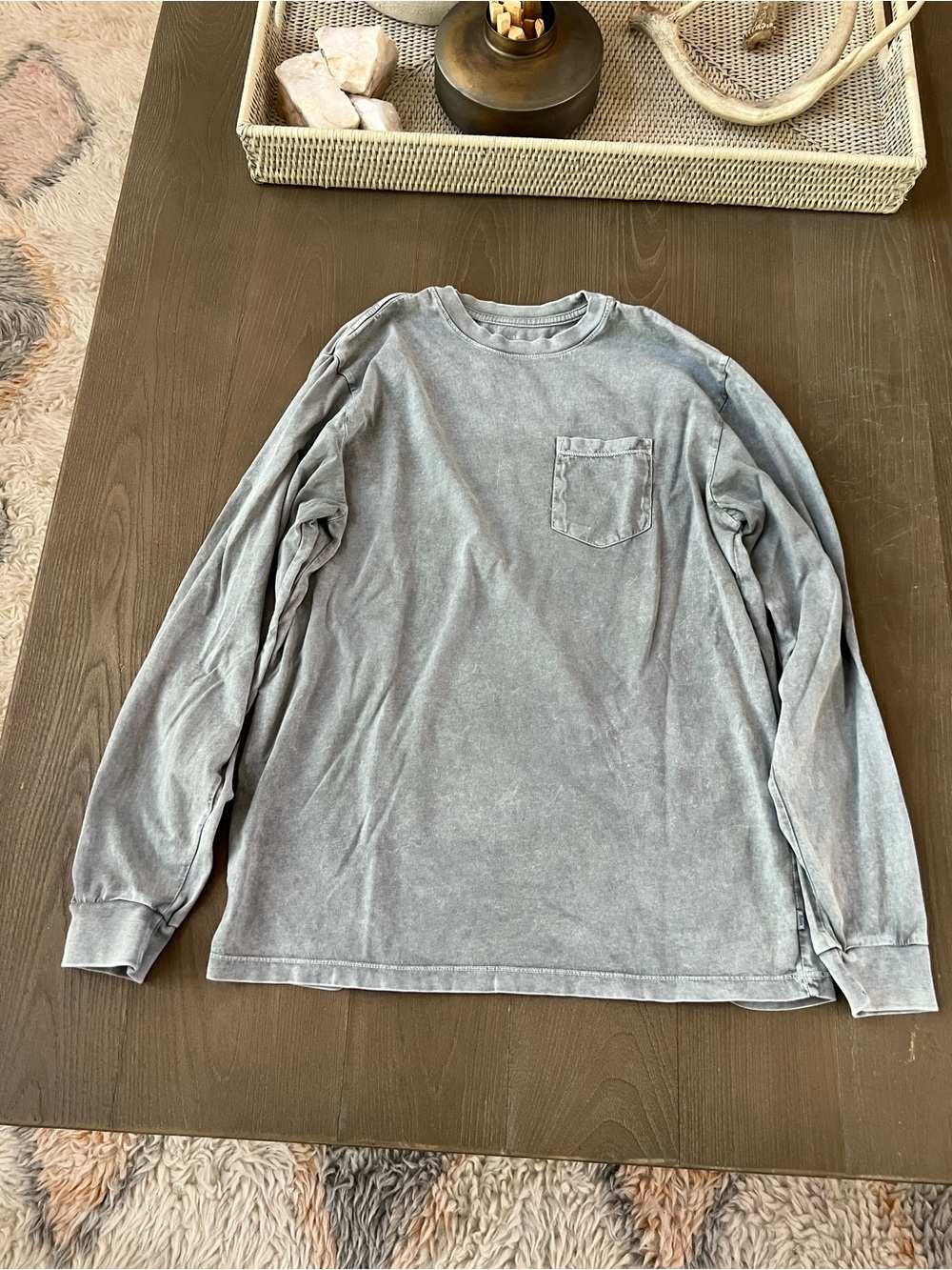 Katin Men's Long-Sleeve Pocket Tee in Faded Gray